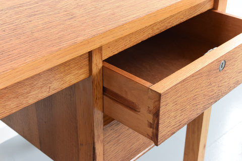 Vintage Oak Double Pedestal Desk