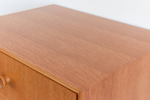Vintage Oak Tallboy Chest of Drawers by Meredew