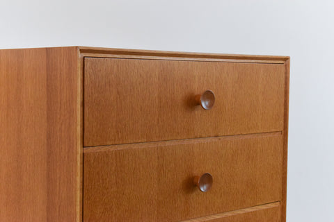 Vintage Oak Tallboy Chest of Drawers by Meredew