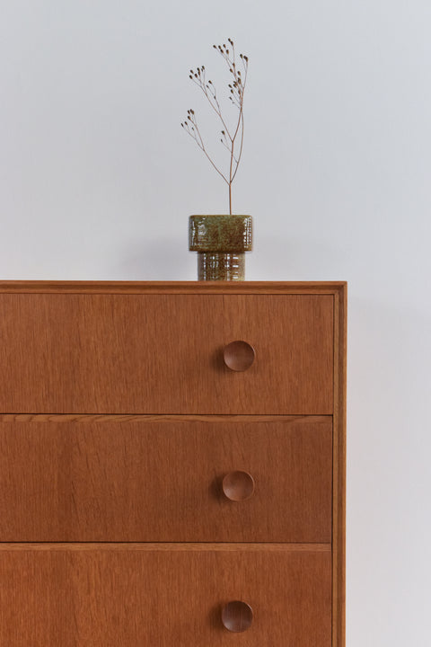 Vintage Oak Tallboy Chest of Drawers by Meredew