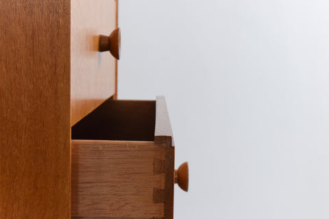 Vintage Oak Tallboy Chest of Drawers by Meredew