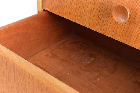 Vintage Oak Tallboy Chest of Drawers by Meredew