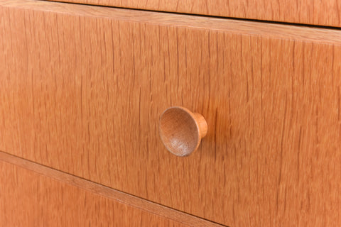 Vintage Oak Tallboy Chest of Drawers by Meredew
