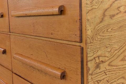 Vintage Oak 6 Drawer Chest of Drawers / Plan Chest