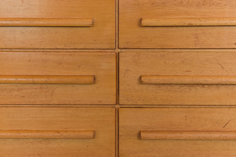 Vintage Oak 6 Drawer Chest of Drawers / Plan Chest