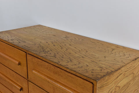 Vintage Oak 6 Drawer Chest of Drawers / Plan Chest