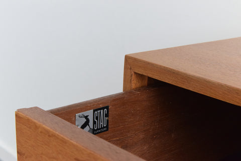 Vintage Oak 3 Drawer Stag C Range Chest of Drawers by John & Sylvia Reid