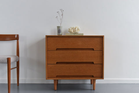 Vintage Oak 3 Drawer Stag C Range Chest of Drawers by John & Sylvia Reid