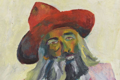 Vintage Oil on Board Portrait Painting by Artist Audrey Harling (1920-1995)