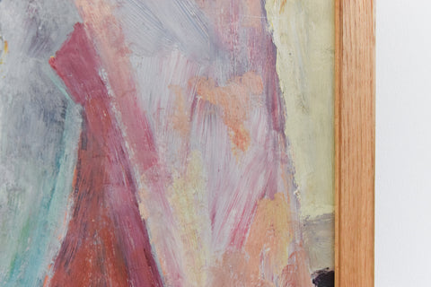 Vintage Oil on Board Portrait Painting by Artist Audrey Harling (1920-1995)