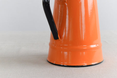Vintage Orange Enamel Coffee Pot