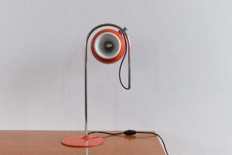 Vintage Orange Italian Eyeball Table Lamp
