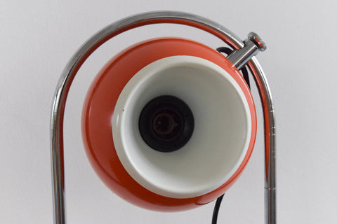 Vintage Orange Italian Eyeball Table Lamp