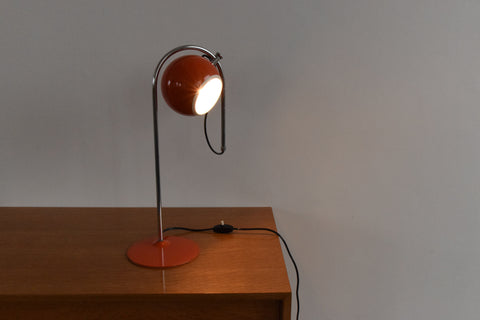 Vintage Orange Italian Eyeball Table Lamp