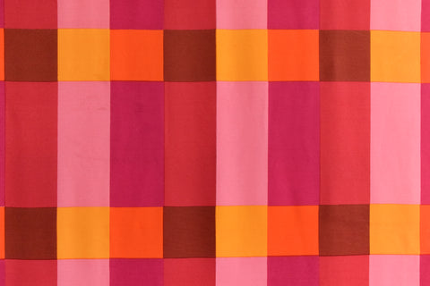 Vintage 1960s Check Geometric Fabric