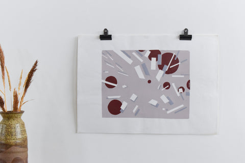 Vintage Original 1970s Screen Print Poster by Eleanor Hunt