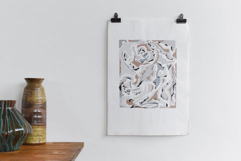 Vintage Original 1970s Screen Print Poster by Eleanor Hunt