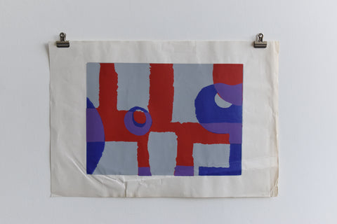 Vintage Original 1970s Screen Print Poster by Eleanor Hunt