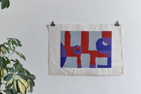 Vintage Original 1970s Screen Print Poster by Eleanor Hunt