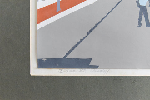 Vintage Original 1970s Screen Print Poster by Eleanor Hunt
