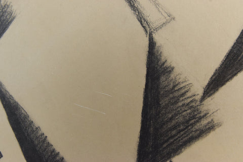 Vintage Original Charcoal Drawing After Juan Gris