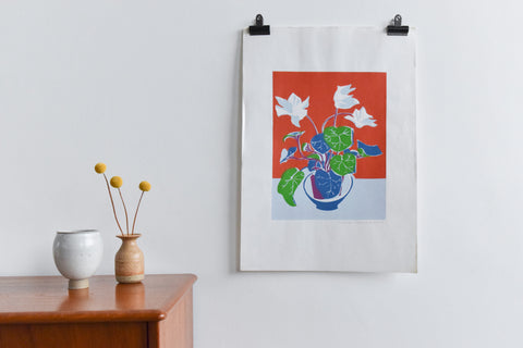 Vintage Original 1970s Screen Print Poster by Eleanor Hunt