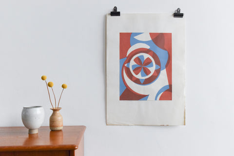 Vintage Original 1970s Screen Print Poster by Eleanor Hunt