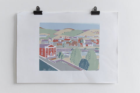 Vintage Original 1970s Screen Print Poster by Eleanor Hunt