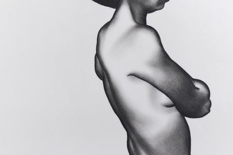 Vintage Original Pastel Female Nude Life Drawing by Artist Robert Arthur Bramwell