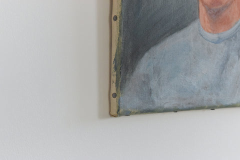 Vintage Original Small 1960s Oil on Canvas Female Portrait Painting