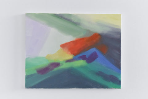 Vintage Original Small Abstract Acrylic on Canvas Painting by Jim Ridout