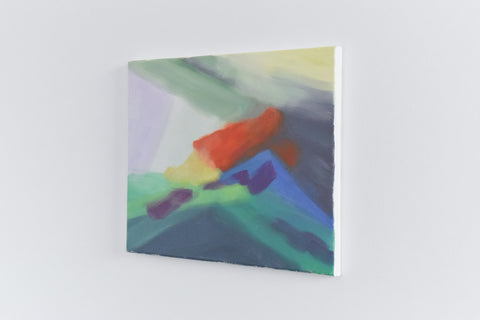 Vintage Original Small Abstract Acrylic on Canvas Painting by Jim Ridout