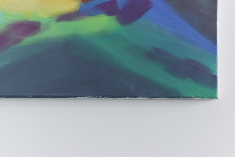 Vintage Original Small Abstract Acrylic on Canvas Painting by Jim Ridout