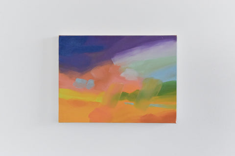 Vintage Original Small Abstract Acrylic on Canvas Painting by Jim Ridout