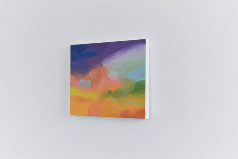 Vintage Original Small Abstract Acrylic on Canvas Painting by Jim Ridout