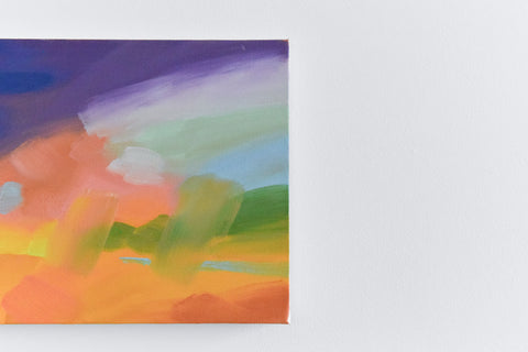 Vintage Original Small Abstract Acrylic on Canvas Painting by Jim Ridout
