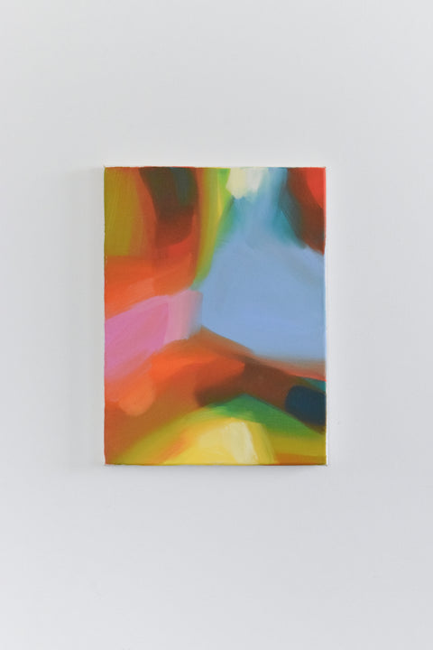 Vintage Original Small Abstract Acrylic on Canvas Painting by Jim Ridout