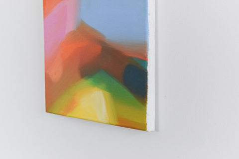 Vintage Original Small Abstract Acrylic on Canvas Painting by Jim Ridout
