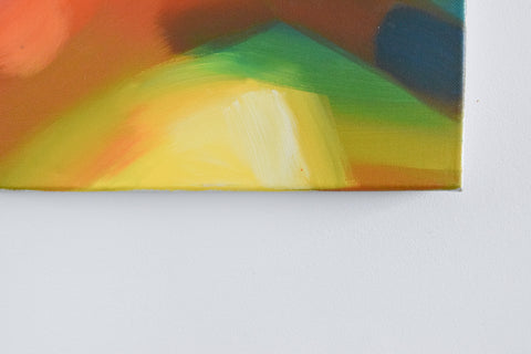 Vintage Original Small Abstract Acrylic on Canvas Painting by Jim Ridout
