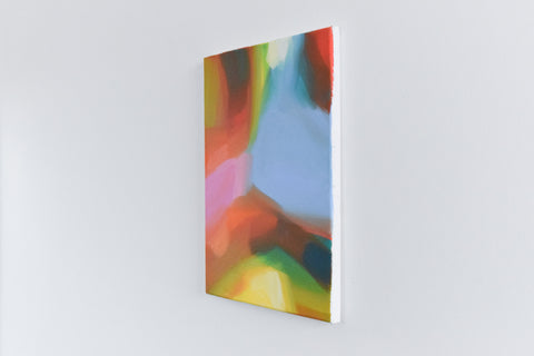 Vintage Original Small Abstract Acrylic on Canvas Painting by Jim Ridout