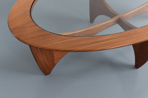 Vintage Oval G Plan Astro Teak and Glass Coffee Table