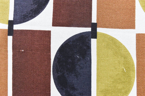 Vintage Pair of 1950s Geometric Screen Printed Curtains 'Diablo' by Tootal