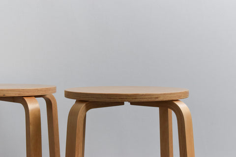 Vintage Pair of 1999 IKEA FROSTA Bent Plywood Stools