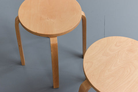 Vintage Pair of 1999 IKEA FROSTA Bent Plywood Stools
