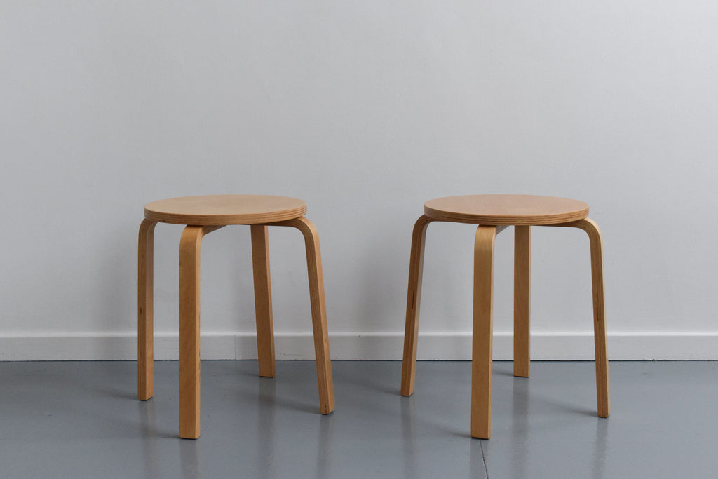 Vintage Pair of 1999 IKEA FROSTA Bent Plywood Stools – Absolutely