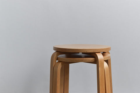 Vintage Pair of 1999 IKEA FROSTA Bent Plywood Stools