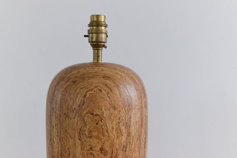 Vintage Pair of Chunky Olive Wood Lamp Bases
