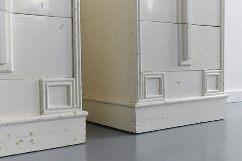 Vintage Pair of Painted White Wooden Bedside Tables