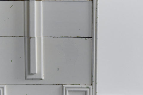 Vintage Pair of Painted White Wooden Bedside Tables