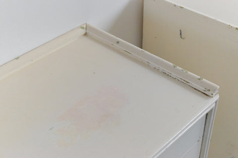 Vintage Pair of Painted White Wooden Bedside Tables